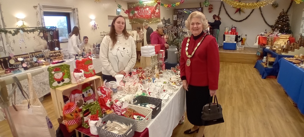 The Mayor of Chelmsford Councillor Janette Potter with Hayley Grimwood of Hayley's Party Treats